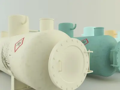 industrial gas tanks 3D model