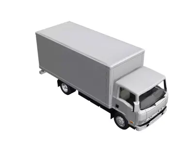Low Poly Medium Box Truck Cargo Delivery Vehicle Model Low-poly 3D model