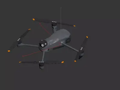 aerial photography drone Low-poly 3D model