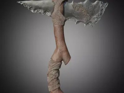 Low-poly stone axe Free low-poly 3D model