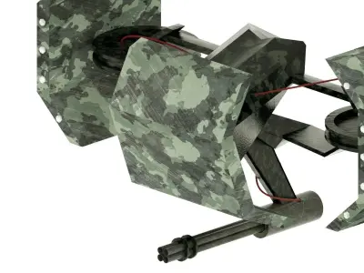 Futuristic Military Drone Low-poly 3D model by DavidUtero
