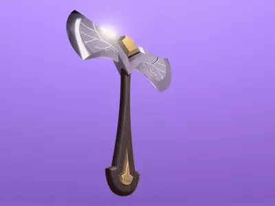 Fantasy Double-Edge Axe 3D model