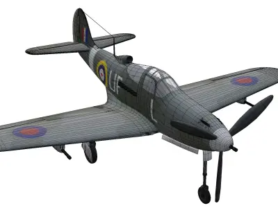 Bell P-39 Airacobra Low-poly 3D model purchase