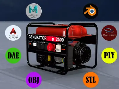 GENERATOR for sims Low-poly 3D model