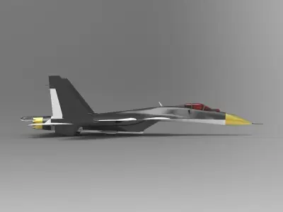 Sukhoi Su-35S Flanker-E Black 3D model