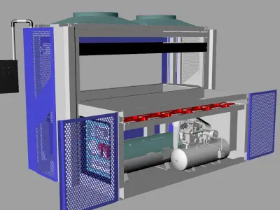large size thermoforming machine 3D model