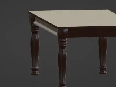 Furniture Dining Table Traditional Low-poly 3D model