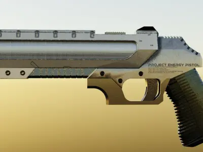 Sci-fi Pistol Low-poly 3D model 2