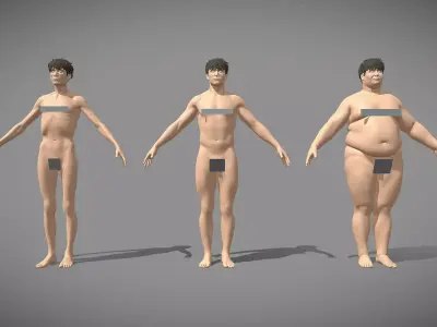 Base Mesh Pack - Male 3D model