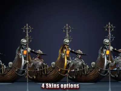 Fantasy Cyborg - Boatman Low-poly 3D model