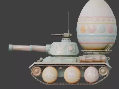 EASTER THEMED TANK 3D MODEL Low-poly 3D model