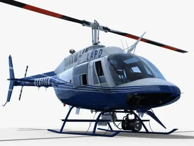 Bell Jetranger 206 Los Angeles Police Helicopter 3D model