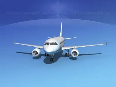 Airbus A319 Unmarked 2 3D model