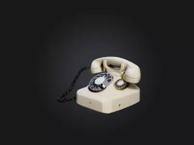 Rotary Phone Model Low-poly 3D model