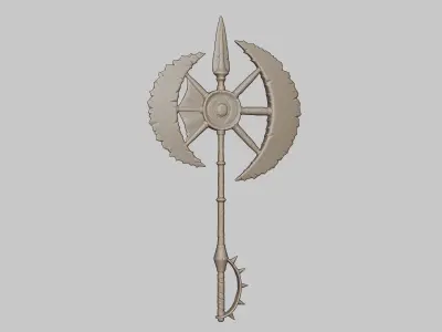 Stylized Water Axe High Poly 3D model
