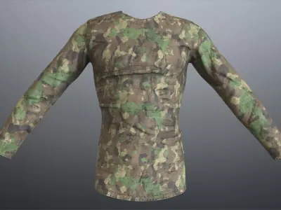 Military Camo Shirt Low-poly 3D model