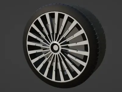 Hyundai Santa Fe 2024 wheel  Low-poly 3D model