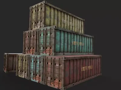 Cargo Container Low-poly 3D model