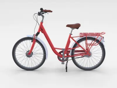 City Bicycle Red 3D model