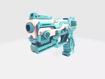 sci-fi pistol Low-poly 3D model shop