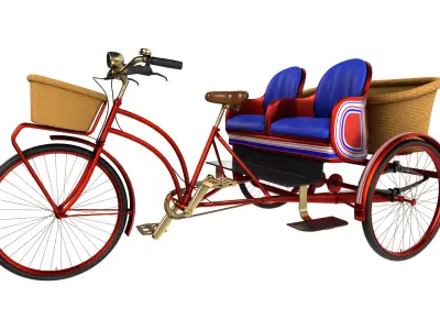 2person Classic Tricycle 3D model purchase