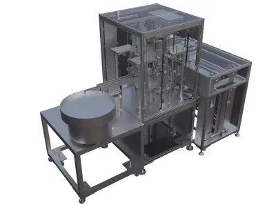 Optical Communication 128G Card Automatic Assembly Line 3D model