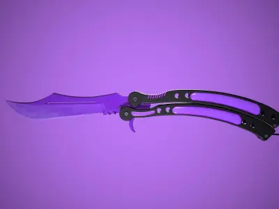 Butterfly Knife - 9 in 1  Low-poly 3D model