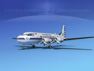 Douglas DC-4 Delta Airlines  3D model