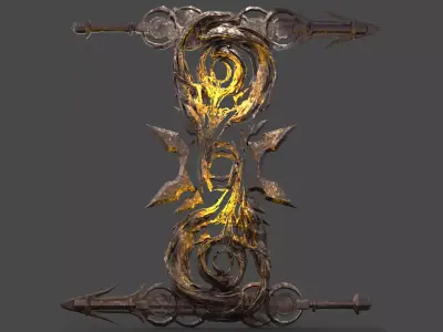 Air element Tree roots 2 Low-poly 3D model