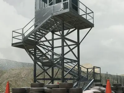 Military Watch Tower Low-poly 3D model