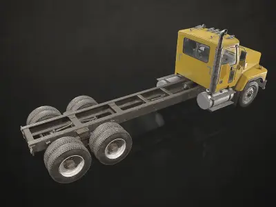 Classic Truck - Yellow Low-poly 3D model