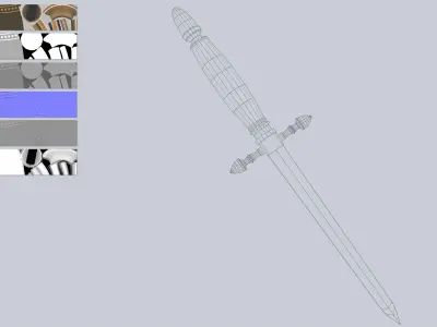Dagger Low-poly 3D model shop