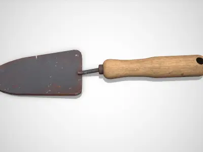 Old Vintage Garden Trowel Low-poly PBR Low-poly 3D model