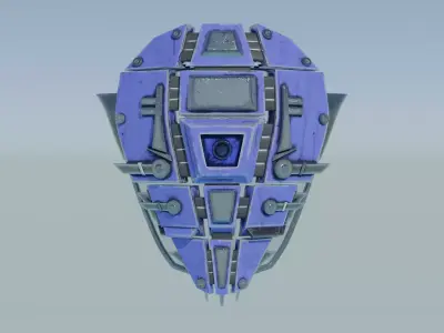 Sci-Fi Combat Shield Low-poly 3D model