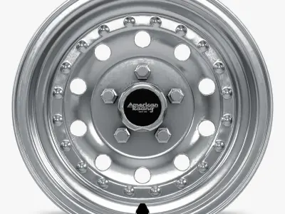 American Racing Outlaw II Wheel Natural 5Lug 19651973 Low-poly 3D model