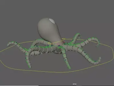 Octopus robot Low-poly 3D model
