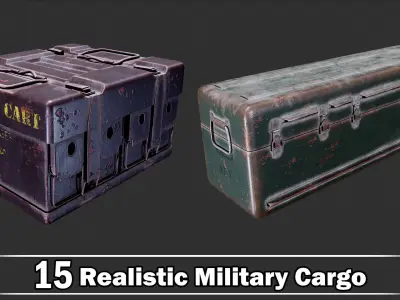 15 Realistic Military Cargo Game Ready VOL02 Low-poly 3D model