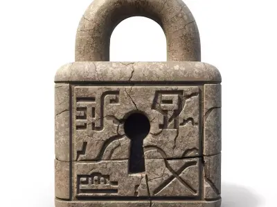 Ancient Egyptian Stone Locking Mechanism 3D Prop Low-poly 3D model