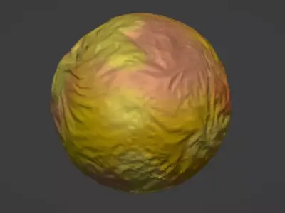 orange planet Free low-poly 3D model