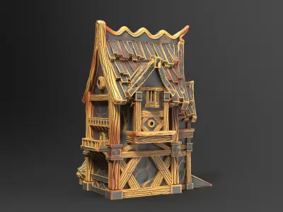 Stylized house 3D print model