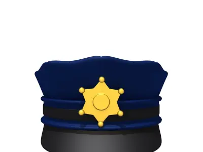 Police hat 02 3D model