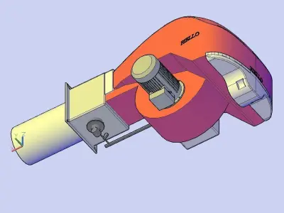 Gas burner Riello RS 160-M BLU 3D model