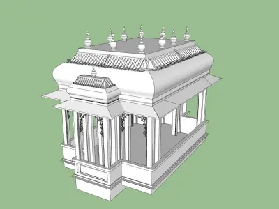 indian jodhpuri stone chatri temple  3D model