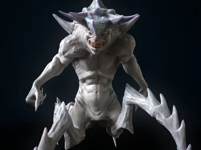 Monster 1 demon with claws Free low-poly 3D model