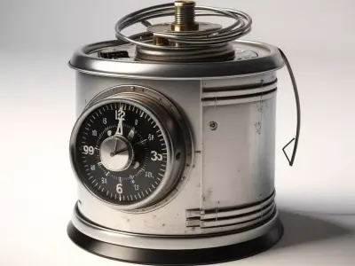 Steampunk Mechanical Timer Device 3D model
