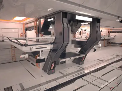  Sci Fi Hangar Interior 