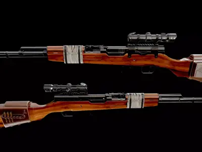 Battle Rifle - SKS Low-poly 3D model