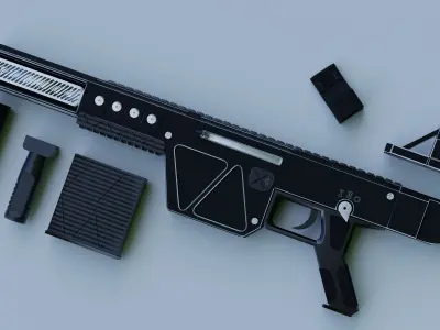 SciFi weapon  Low-poly 3D model purchase