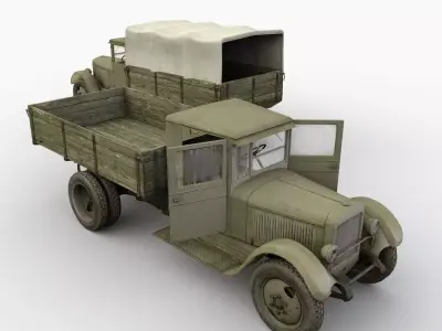ZIS-5 truck Low-poly 3D model