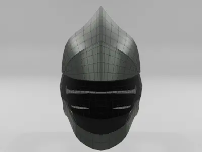 Sci-fi green plate helmet Low-poly 3D model